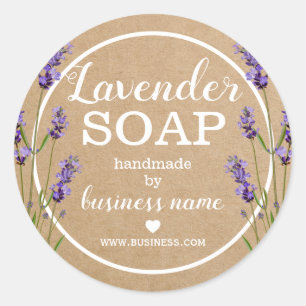 Adesivo Sabonete de Lavanda Feito à Mão Vintage Caseiro