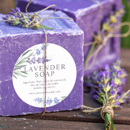 Adesivo Sabonete Floral Lavanda Aquarela