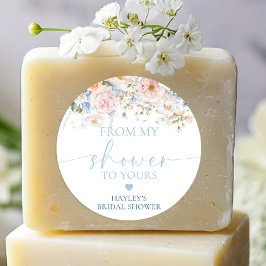 Adesivo Sabonete Hargrove Blue Floral De Meu Banho Para o