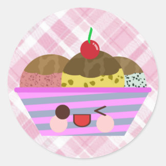 Adesivo Sabores de Sundae de Sorvete Kawaii Deliciosos Xad