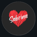 Adesivo Sabrina I Love Sabrina Heart Vin<br><div class="desc">Nome Personalizado Sabrina I Love Sabrina Heart Vintage</div>