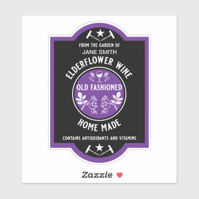 Adesivo Sabugueiro Caseiro Personalizado (Folha)