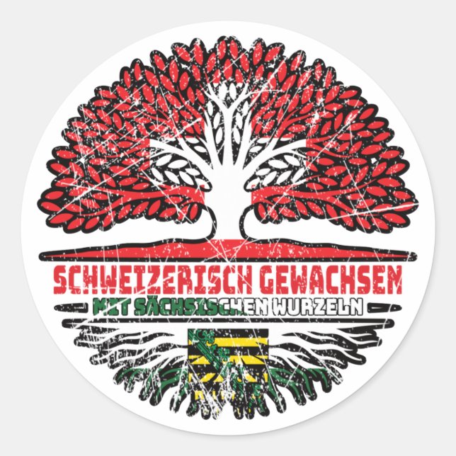 Adesivo Sachsen Sächsisch Schweizer Schweiz Baum Wurzel (Frente)