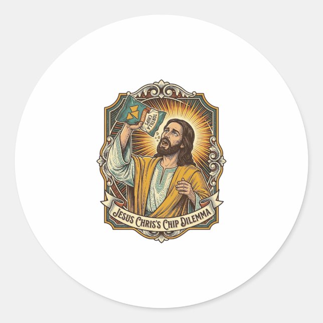 Adesivo Saco de Batata Frita Vazio de Jesus Comida de Bêba (Frente)