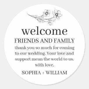 Adesivo Saco de Boas-vindas de Casamento Sophia Preto e Br