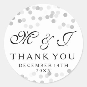 Adesivo Saco de Favor do Casamento Luzes de Folha de Prata