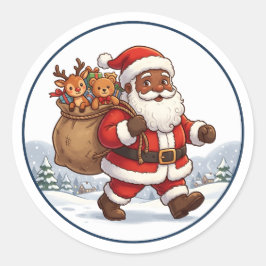 Adesivo Saco de Natal do Papai Noel Preto com Ornamento de