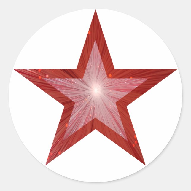 Adesivo Saco redondo da Estrela Vermelha branco (Frente)
