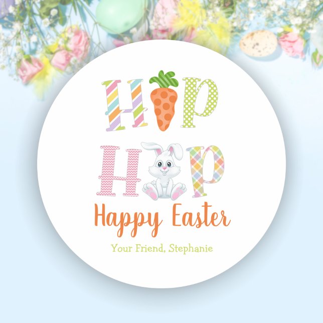 Adesivo Sacos de guloseimas fofos de Páscoa do Hip Hop Bun (Hip Hop Bunny Easter Cute Treat Bag Stickers)