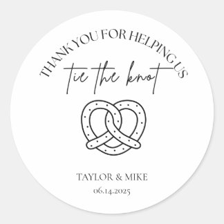 Adesivo Sacos Personalizados de Pretzel para Casamento