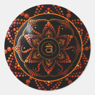 Adesivo Sacral Chakra, Svadhishthana Dot Art Mandala