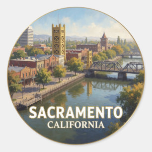 Adesivo Sacramento Califórnia Frente Marítima da Cidade Ve