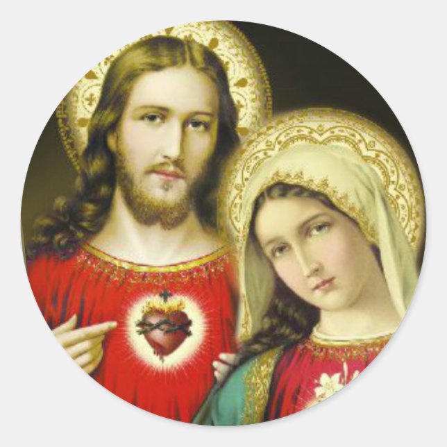 Adesivo Sacred Immaculate Heart Jesus Mary (Frente)