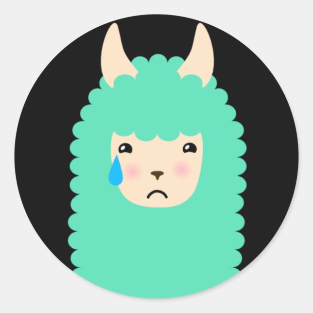 Adesivo Sad Lama Emoji Stickers (Frente)