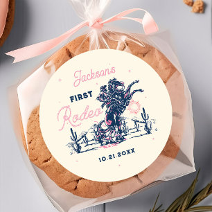 Adesivo Saddle First Rodeo Cowboy Aniversário