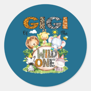 Adesivo Safari de 1º Aniversário da Gigi Wild