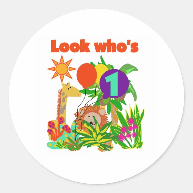 Adesivo Safari Primeiro Aniversário (Frente)