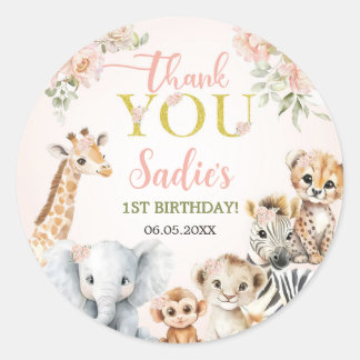 Adesivo Safari Sweet Girl Floral Birthday 