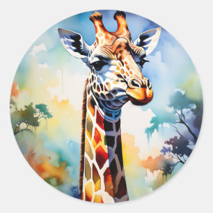 Adesivo Safari Vibrant Girafa em Watercolor