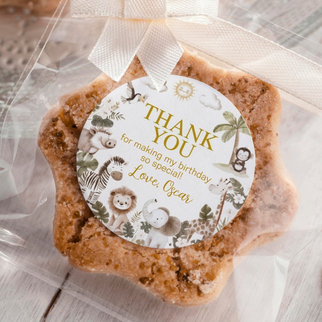 Adesivo Safari Wild One Jungle Animals Birthday Party (Criador carregado)