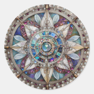 Adesivo Safiras Rosa e Azul Diamantes Pérolas Mandala