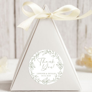Adesivo Sage Boho Flor Simples Obrigado Casamento