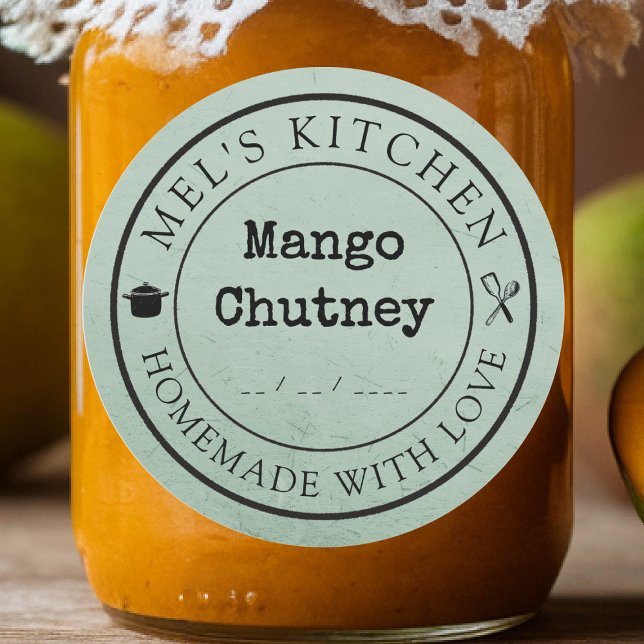 Adesivo Sage de encapsulamento de produtos personalizados  (homemade cans preserves jellies jams honey food sticker sage label custom personalized kitchen)