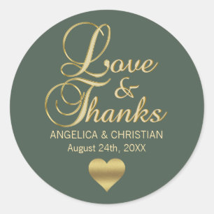 Adesivo SAGE Dourado AMOR VERDE E OBRIGADOS Personalizados