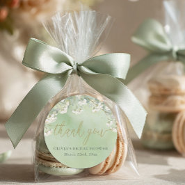 Adesivo Sage Floral Bridal Shower Thank You Stickers