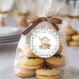 Adesivo Sage Gingham, Localmente Crescida, Obrigado Chá de