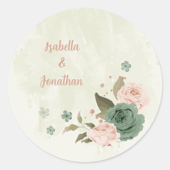 Adesivo sage green blusa flores casamento (Frente)