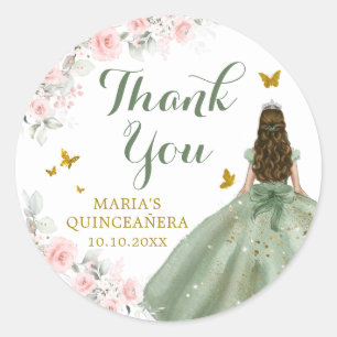 Adesivo Sage Green Dourada Royale Girl Doce Dezesseis Aniv