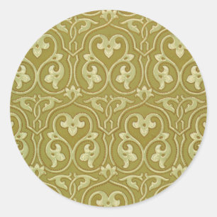 Adesivo Sage Green e Dourada Art Nouveau Patterno