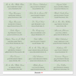 Adesivo Sage Green Elegant Script 24 Endereço de Convidad