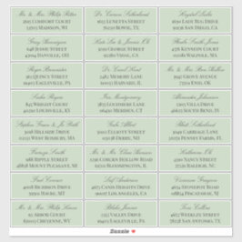 Adesivo Sage Green Elegant Script 24 Endereço de Convidado