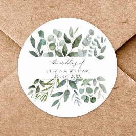 Adesivo Sage Green Eucalyptus Greenery Casamento Favor Pre