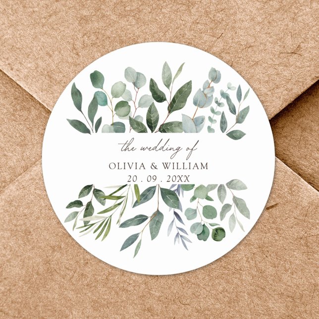 Adesivo Sage Green Eucalyptus Greenery Casamento Favor Pre (In situ)