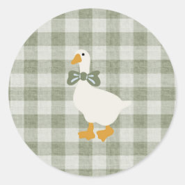 Adesivo Sage Green Gingham Buffalo Check Baby Shower 
