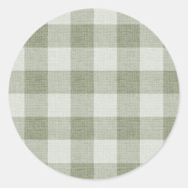 Adesivo Sage Green Gingham Buffalo Check Linen Texture 