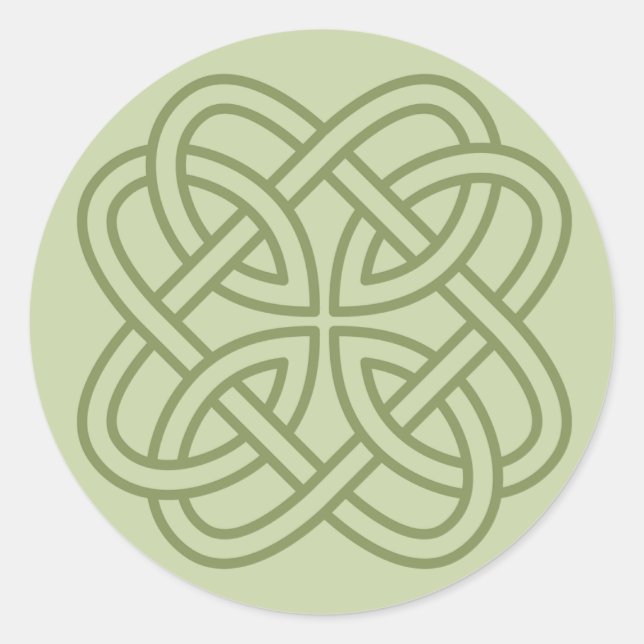 Adesivo Sage Green Irish Celtic Love Knot Envelope Seals (Frente)