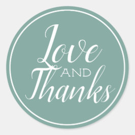 Adesivo Sage Green Love and Obrigado Script