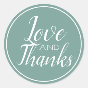 Adesivo Sage Green Love and Obrigado Script