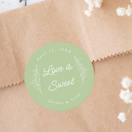 Adesivo Sage Green Love é Sweet Favor Sticker