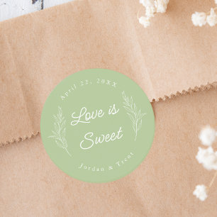 Adesivo Sage Green Love é Sweet Favor Sticker