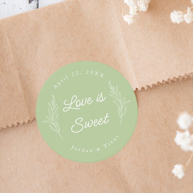 Adesivo Sage Green Love é Sweet Favor Sticker (Criador carregado)