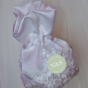 Adesivo Sage Green Minimalist & Elegant Bold Initials Wedd