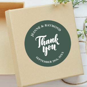 Adesivo Sage Green Modern Minimalista Casamento Obrigado