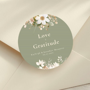 Adesivo Sage Green Modern Watercolor Casamento Floral