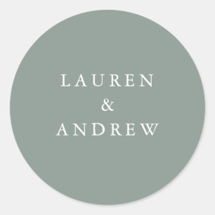 Adesivo Sage Green Modern Wedding Envelope Seals