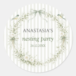 Adesivo Sage Green Nesting Party Baby Shower